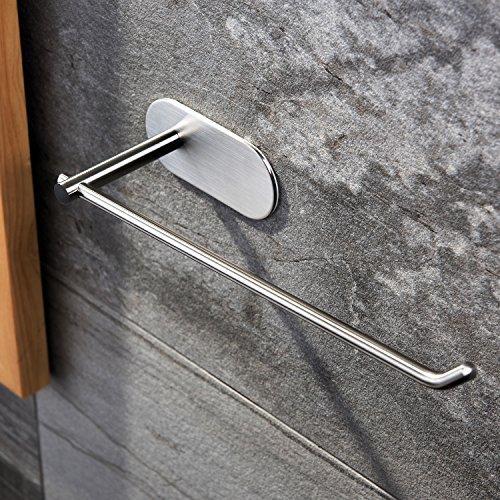 Save on taozun self adhesive towel bar 11 inch hand dish towel rack stick on towel holder for bathroom kitchen no drilling sus 304 stainless steel