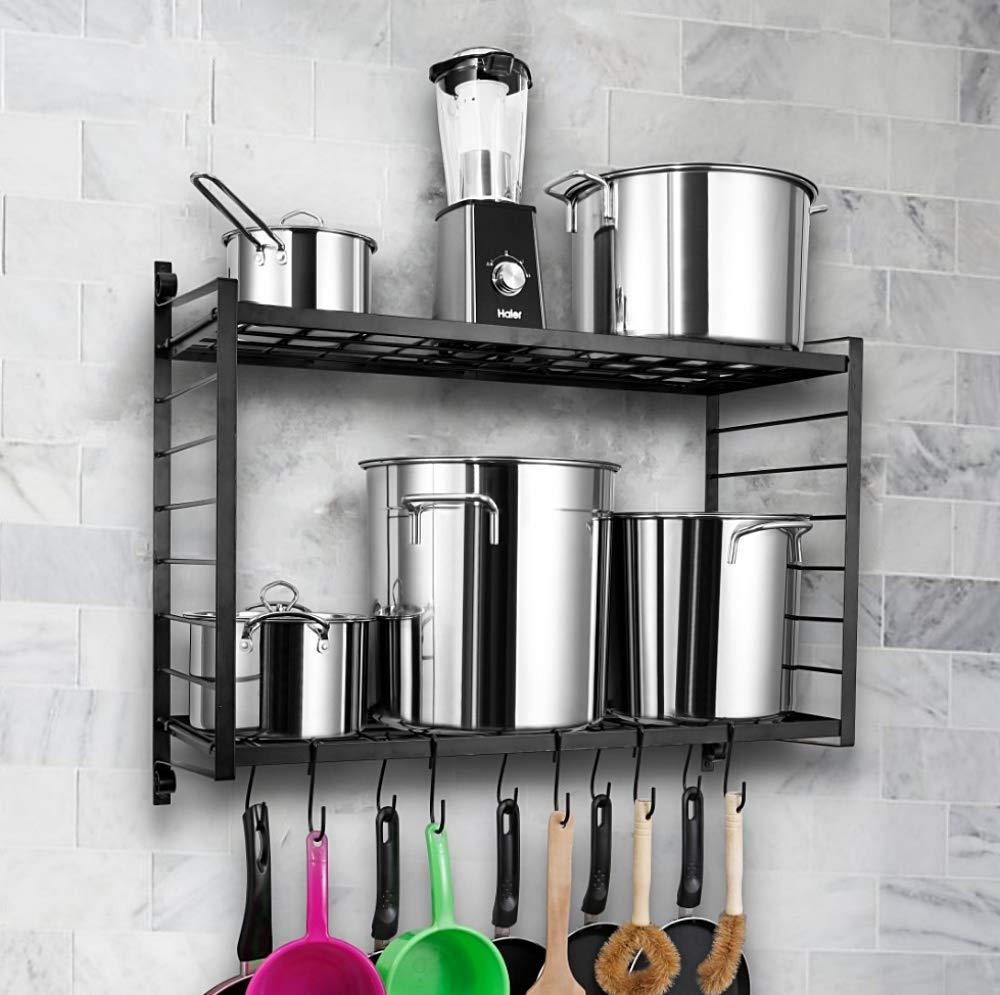 SparkWorks 2-Tiered Wall Mounted Pot Rack