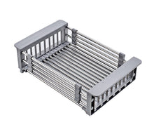 Exclusive lxjymxkitchen storage rack multi function rack stainless steel sink single row frame telescopic drain basket dish drain rack grey