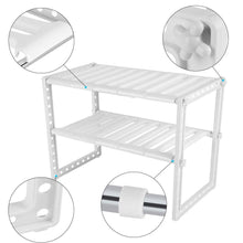 Storage organizer telescopic stand storage shelf 2 tiers under sink organizers expandable storage space saving for kitchen garden home