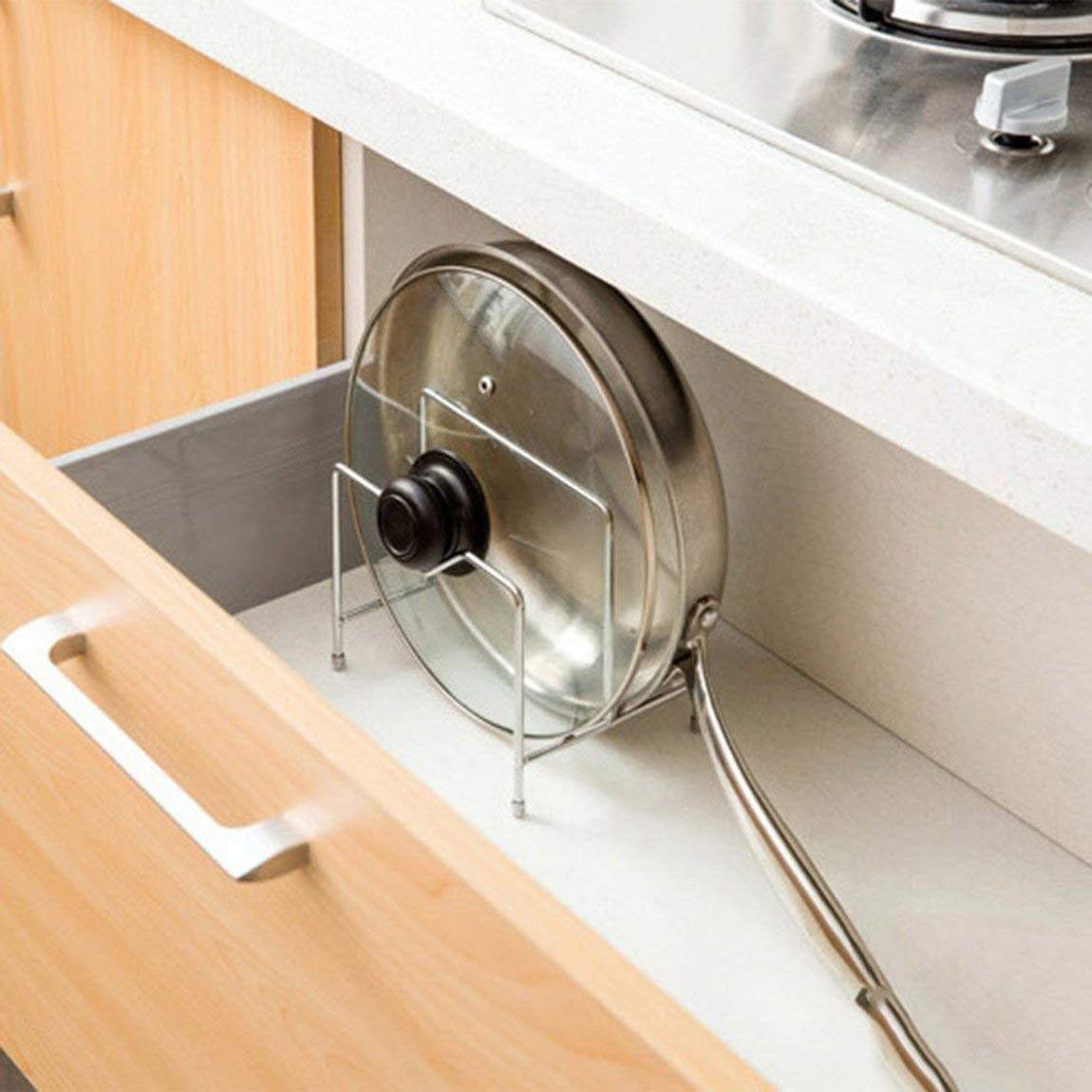 Shop for stainless steel pot rack kitchen chopping board lid pot pan storage shelf drain tableware shelves cooking tools holder