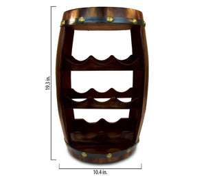 Amazon best puzzled alexander wine rack 8 bottle free standing wine holder bottle rack floor stand or countertop wine wooden barrel decor storage organizer liquor display to decorate home kitchen bar accessory