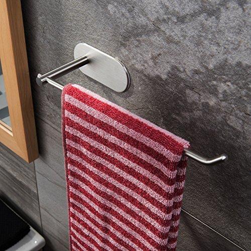Get venagredos self adhesive towel bar hand dish towel rack stick on towel holder for bathroom kitchen no drilling