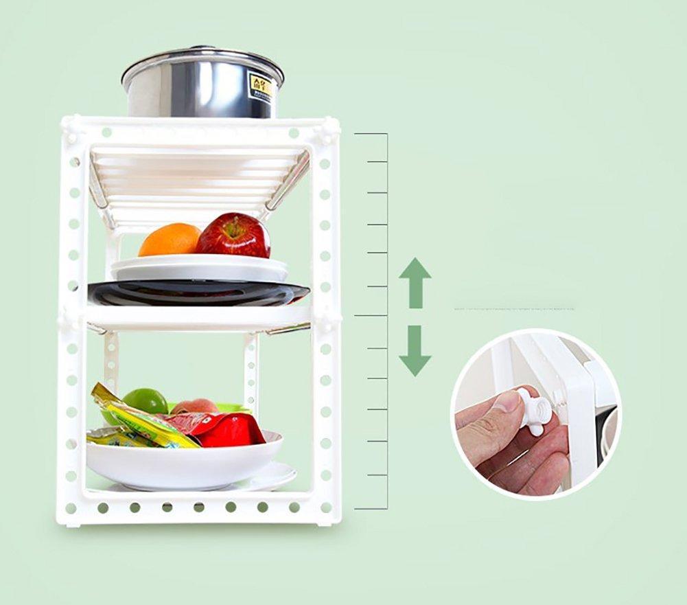 Shop for yanw shelf multifunction stainless steel kitchen shelf microwave oven sink seasoning oven rack fashion family kitchen storage rack 2 layer bearing weight 30kg color white