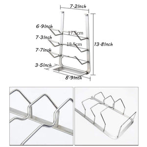 Kitchen ctystallove wall hanging pot pan lid rack metal storage holder shelf for kitchen cooking utensils organizer with draining board 2