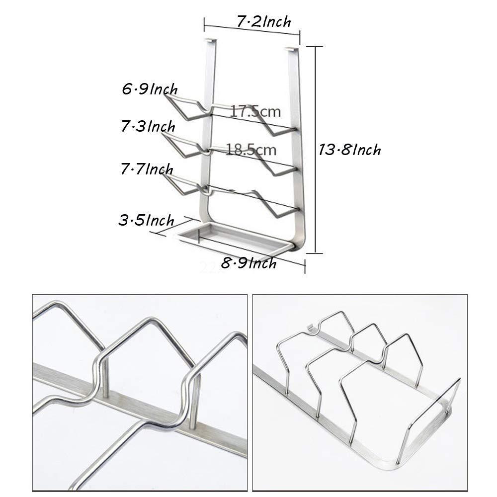 Amazon ctystallove wall hanging pot pan lid rack metal storage holder shelf for kitchen cooking utensils organizer with draining board 1