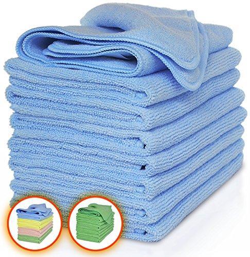 Storage vibrawipe microfiber cloth pack of 8 pieces all blue microfiber cleaning cloths high absorbent lint free streak free for kitchen car windows