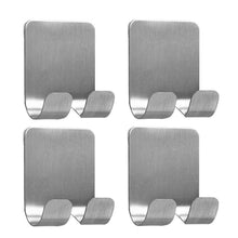 Great 4 pack plug holder hook razor holder for shower sticking wall self adhesive for hanging kitchen bathroom double hook brushed stainless steel