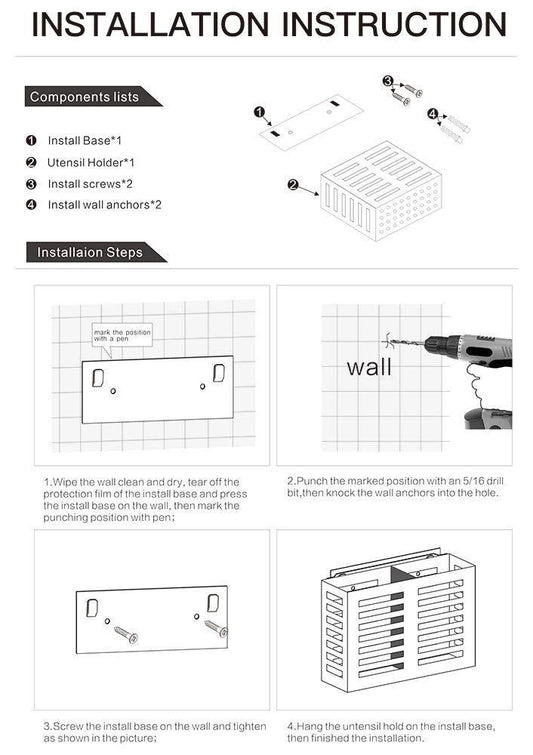 Discover the best junyuan kitchen wall mount utensil racks flatware hanging closet organizer holder for spoons knives forks chopsticks drainer basket 2 slots cookware cutlery holder with drain holes stainless steel