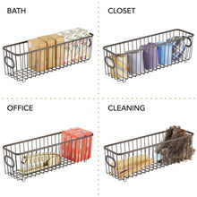 Try mdesign metal farmhouse kitchen pantry food storage organizer basket bin wire grid design for cabinets cupboards shelves countertops holds potatoes onions fruit long 4 pack bronze