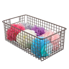 Amazon best mdesign farmhouse decor metal wire bathroom organizer storage bin basket for cabinets shelves countertops bedroom kitchen laundry room closet garage 16 x 9 x 6 in 8 pack bronze