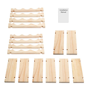Latest defway wood wine rack countertop stackable storage wine holder 12 bottle display free standing natural wooden shelf for bar kitchen 4 tier natural wood