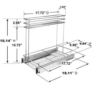 Heavy duty secura pull out cabinet organizer professional kitchen and bathroom sink cabinet organizer with 2 tier sliding out shelves