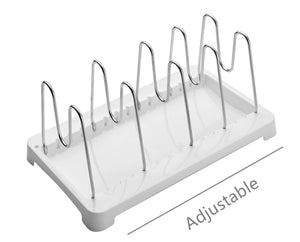 Results 2 pack adjustable pot lid holder plate rack pan and pot organizer for kitchen cabinet sus304 stainless steel rust proof 1