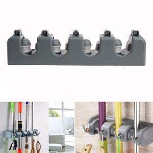 Discover the best free walker magic wall mount mop holder with 5 positons and 6 hooks broom holder hanger brush cleaning tools for home kitchen prefect for storage and organization 5 postions