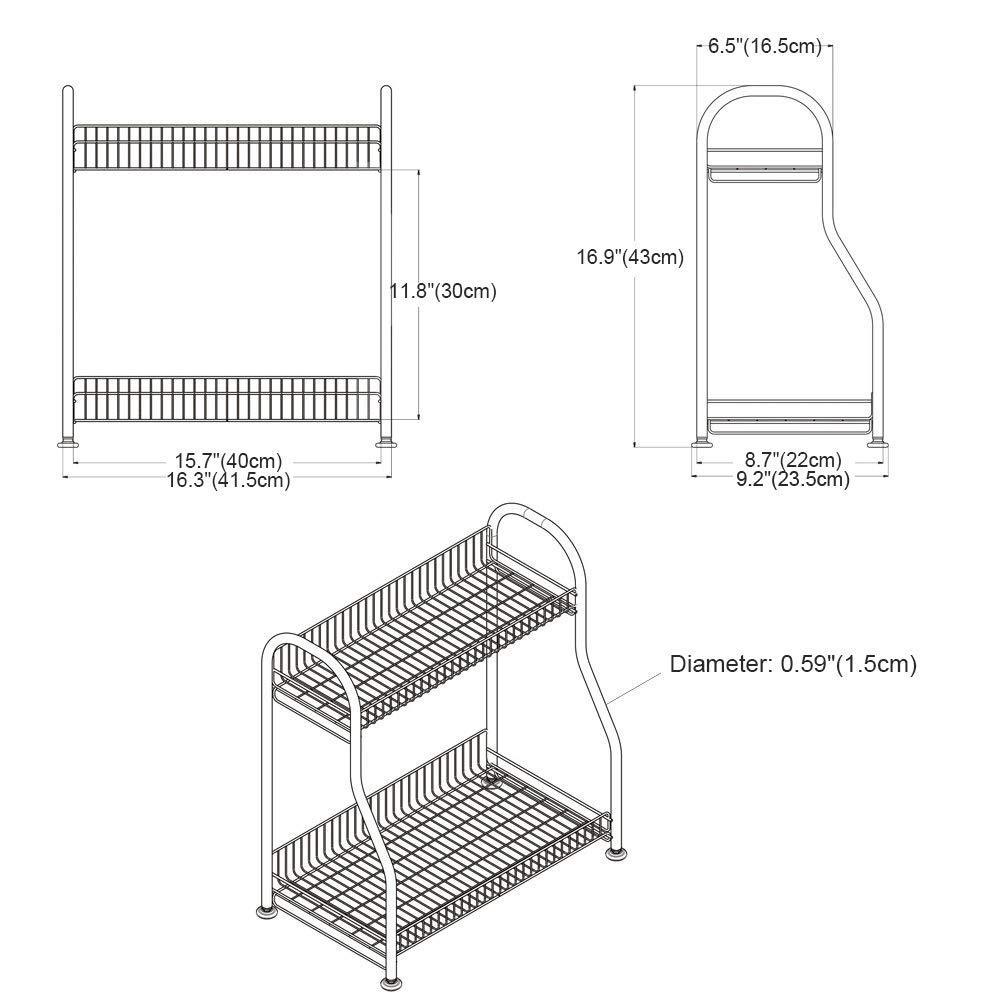 Products junyuan kitchen spice racks 2 tier bathroom shelf kitchen countertop storage organizer jars bottle seasoning rack shelf holder space saving high capacity mesh wire stainless steel