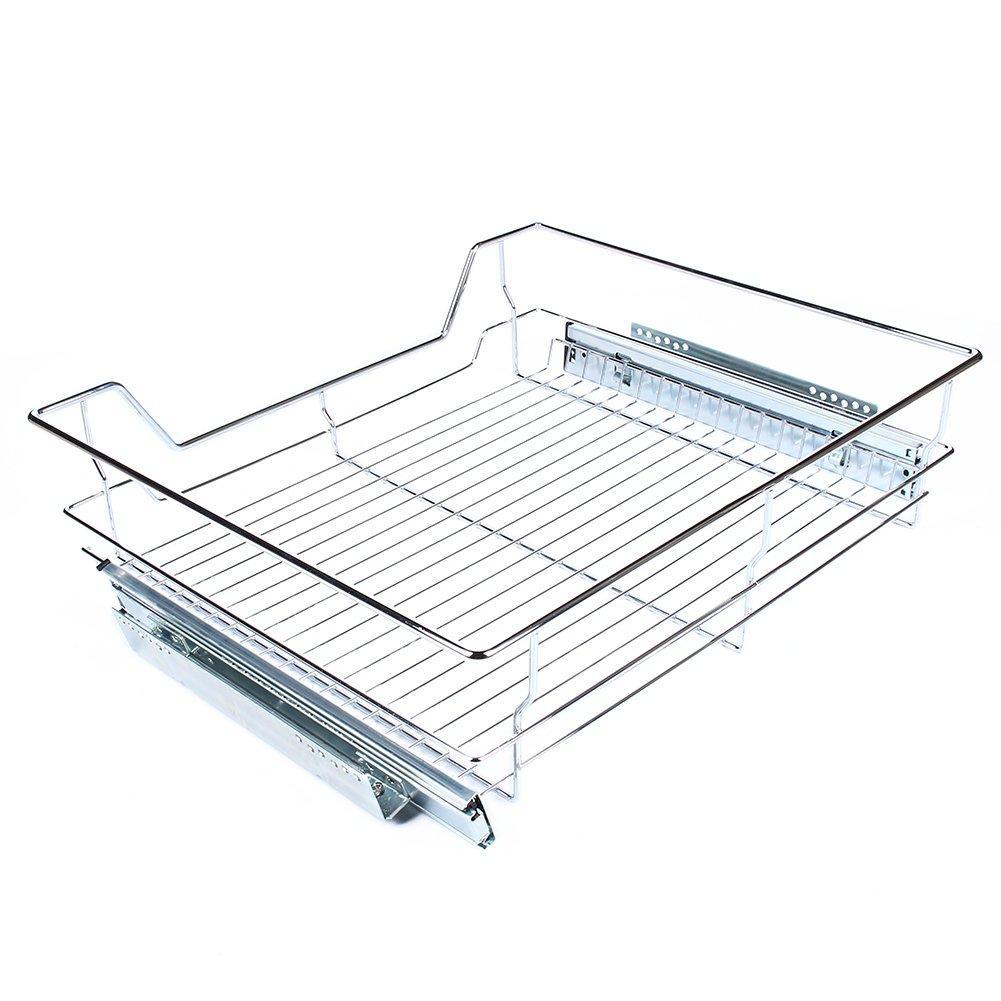 Get gototop kitchen sliding cabinet organizer pull out chrome wire storage basket drawer for kitchen cabinets cupboards 20 3 17 35 3