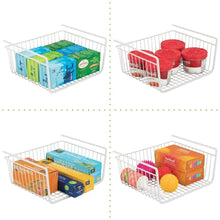 Shop for mdesign household metal under shelf hanging storage bin basket with open front for organizing kitchen cabinets cupboards pantries shelves large 2 pack white