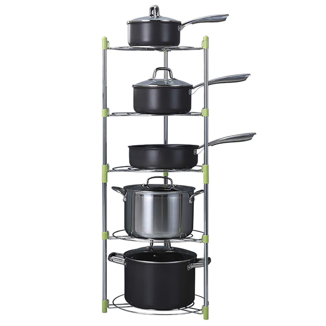Online shopping uheng 5 tier adjustable kitchen cabinet pantry pan and pot lid organizer rack holder houseware cookware holders storage stainless steel dia 13 7 x h 38 5
