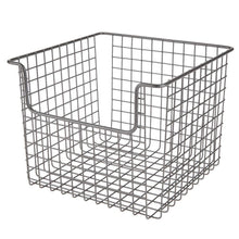 Buy now mdesign metal wire open front organizer basket for kitchen pantry cabinet shelf holds canned goods baking supplies boxed food mixes fruits vegetables snacks 10 wide 4 pack graphite gray