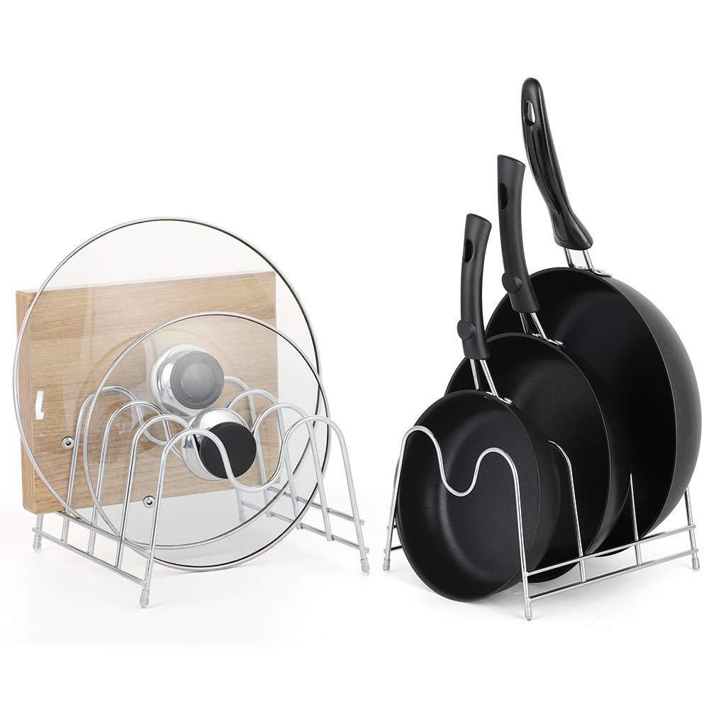 Discover the nex 2 pack kitchen cabinet pan and pot lid organizer rack holder