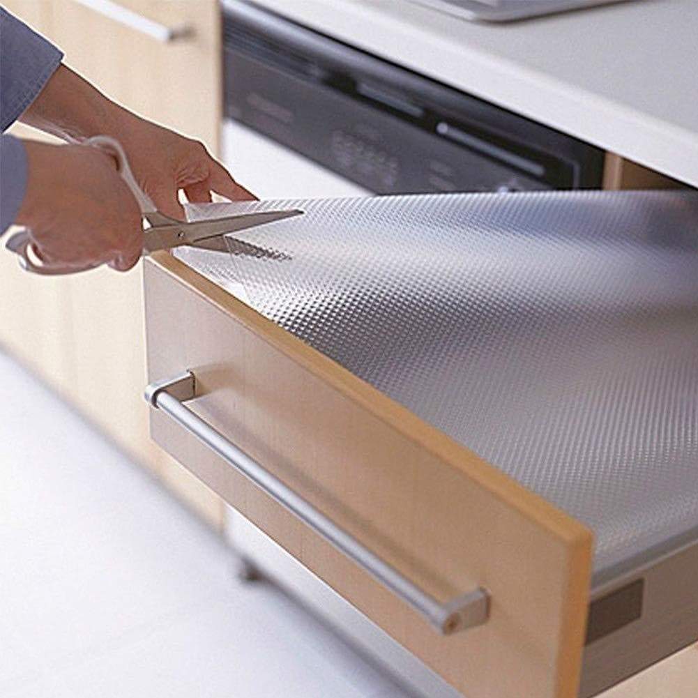 Storage yoedaf 1 roll non slip drawer mat eva transparent waterproof cabinet shelf liner storage pad rubber kitchen cupboard wardrobe moisture proof 30x150