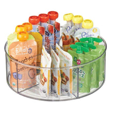 Featured mdesign divided lazy susan turntable storage container for kitchen cabinet pantry refrigerator countertop bpa free food safe spinning organizer for kids toddlers 5 sections 4 pack clear