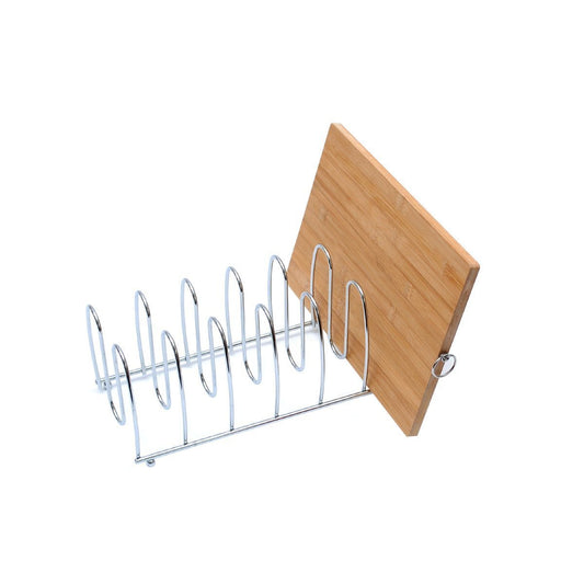 On amazon cutting board holder rack pot lid organizer for kitchen cabinet countertop large 6 block chrome steel 13 2l x 5 5h x 5 5w