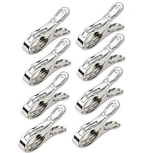 Heavy duty 8 pack stainless steel clips grips for chip bags durable paper seal tool for coffee food bread bags kitchen home usage style five 5 inch
