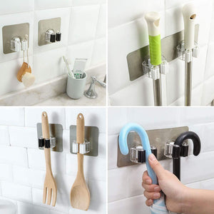 Buy yotako broom mop holder 8 pcs mop and broom hanger self adhesive wall mount storage rack storage and organization for your home kitchen and wardrobe