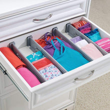 Budget friendly mdesign adjustable expandable drawer organizer divider foam ends strong secure hold locks in place for bedroom bathroom closet office kitchen storage 2 5 high 4 pack gray