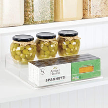 Featured mdesign plastic kitchen canned food storage organizer shelves holder for cabinet countertop pantry holds beans sauces tomato paste vegetables soups 2 levels 12 w 2 pack clear