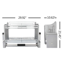 Kitchen pull down 2 tier chrome steel wire dish drainer rack utensils basket shelf plate holder for 800mm width cabinet kitchen