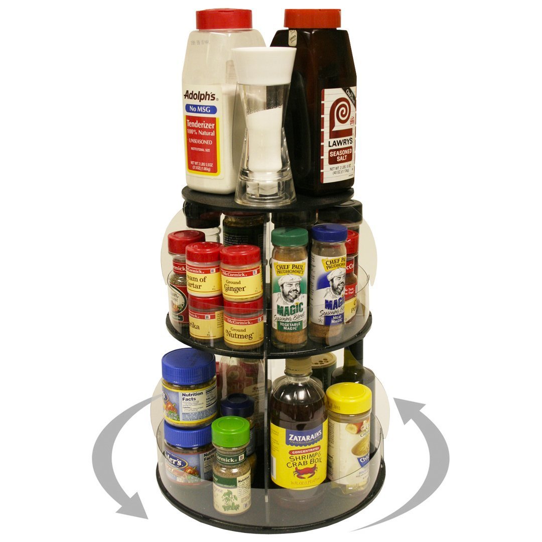 Amazon best kitchen organizer that spins for easy access only 12 of counter space all your used daily items at your fingertips bonus clear sides keep it in proudly made in the usa