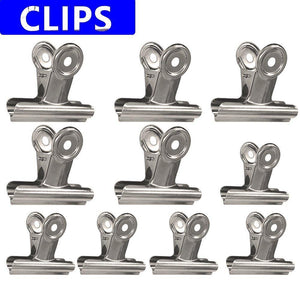 Kitchen clip clips for chip bags 10 heavy duty stainless steel clips for air tight seal grip on coffee food bags office kitchen home usage