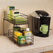Buy now seville classics 2 tier sliding basket drawer kitchen counter and cabinet organizer bronze
