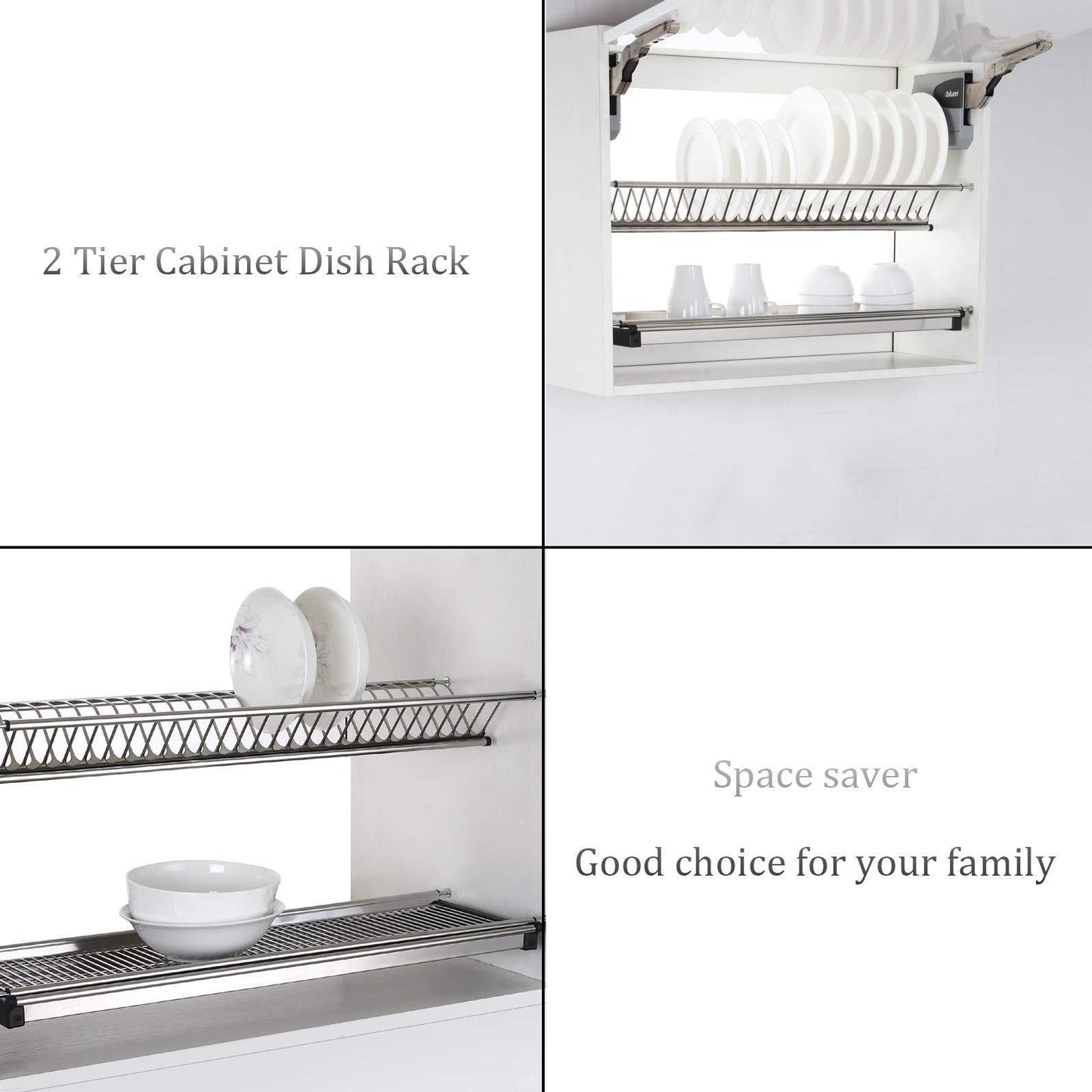 Discover the best modern 2 tier kitchen folding dish drying dryer rack 35 4 for cabinet stainless steel drainer plate bowl storage organizer holder