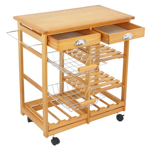 Shop for nova microdermabrasion rolling wood kitchen island storage trolley utility cart rack w storage drawers baskets dining stand w wheels countertop wood
