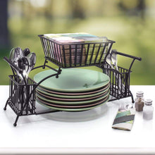 Explore sorbus utensil caddy use for napkin cutlery plate holder stackable flatware caddy tabletop organizer ideal for dining table party buffet kitchen entertaining black