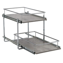 Discover household essentials c53335 1 glidez 2 tier kitchen cabinet organizer pull out shelves for storage 22 in d x 14 5 in w x 17 in h faux concrete wide