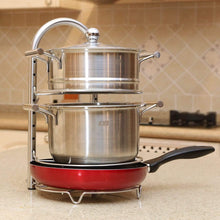 Selection wiselife height adjustable pan pot organizer rack 5 tier stainless steel 10 11 12 inch heavy duty kitchenware cookware pot rack holder kitchen cabinet countertop storage solution