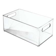 Top mdesign deep storage organizer container for kids child supplies in kitchen pantry nursery bedroom playroom holds snacks bottles baby food diapers wipes toys 14 5 long 8 pack clear