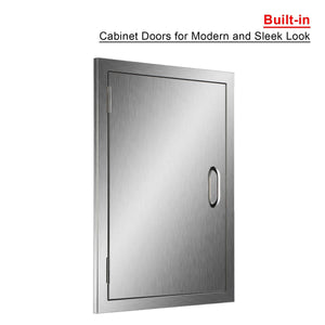 Amazon co z 304 brushed stainless steel bbq door ss single access doors for outdoor kitchen commercial bbq island grilling station outside cabinet barbeque grill built in