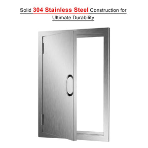 Try co z 304 brushed stainless steel bbq door ss single access doors for outdoor kitchen commercial bbq island grilling station outside cabinet barbeque grill built in