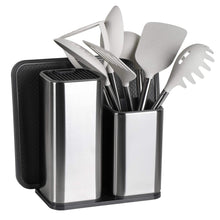 Buy now elfrhino utensils holder with cooking utensils set knives block utensils container flatware caddy cookware cutlery multipurpose kitchen storage crock slotted spoon spatula spaghetti server set of 10