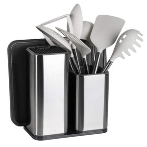 Buy now elfrhino utensils holder with cooking utensils set knives block utensils container flatware caddy cookware cutlery multipurpose kitchen storage crock slotted spoon spatula spaghetti server set of 10