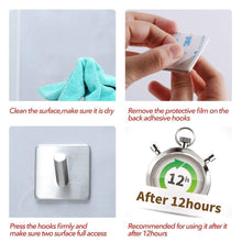 Storage heavy duty wall hooks 304 stainless steel hook wall mount for home bathroom kitchen utensils damage free utility 3m self stick hooks holds6 pounds waterproof hanger for towel keys coat bags 4 pcs