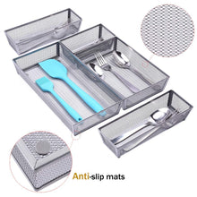 Save on expandable kitchen drawer organizer 5 separate compartment with anti slip mats mesh kitchen cutlery trays silverware storage kitchen utensil flatware tray