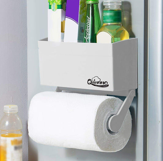 Amazon my refrigerator rack 2 pcs strong magnetic fridge paper towel holder to hold regular large sized roll superb kitchen space rack shelf storage for plastic wrap aluminum roll 799 2