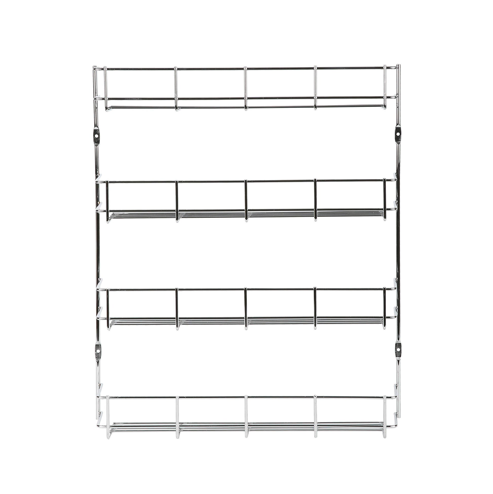 New exzact exerz herb and spice rack 4 tiers kitchen shelf organiser for jars perfect space saving and storage wall mountable or cupboard door fitting fixings included in the package exsr004 4